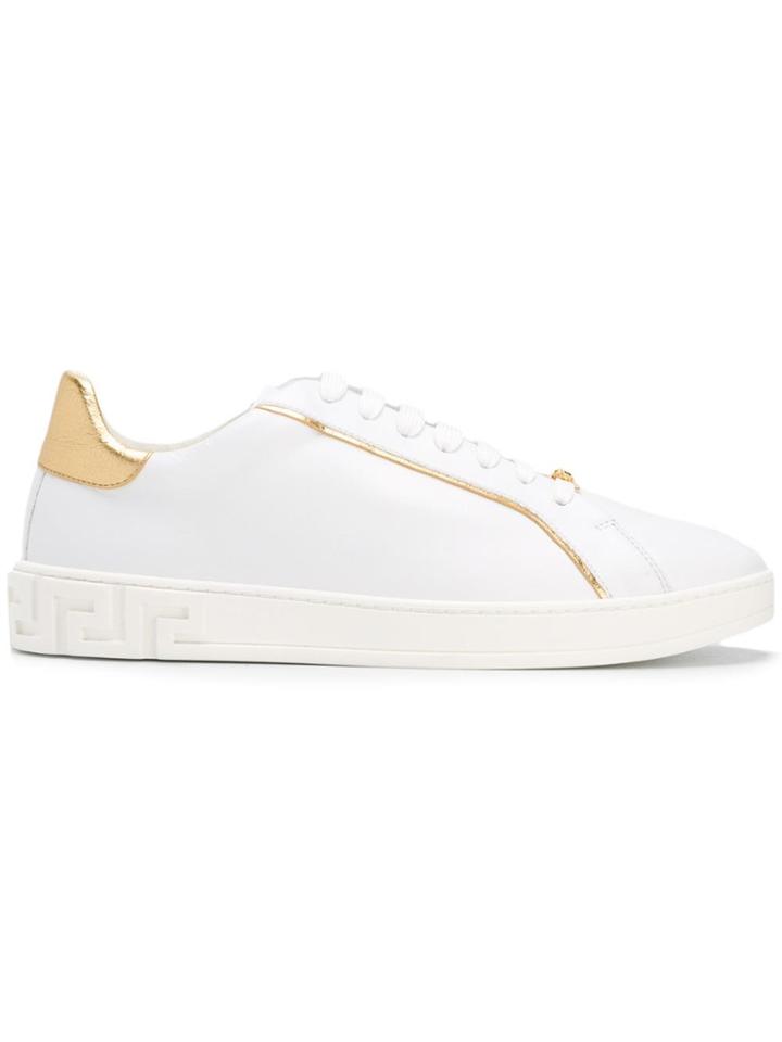 Versace Classic Contrast Trim Sneakers - White