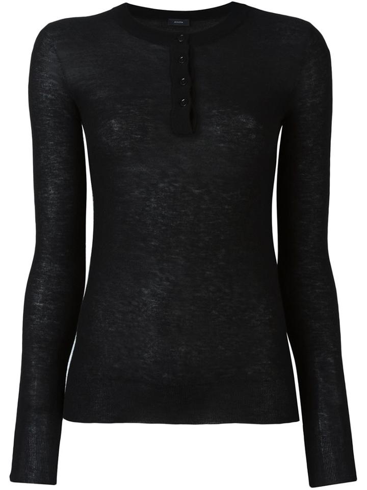 Joseph Henley Jumper, Women's, Size: Xl, Black, Cashmere