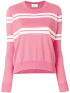Allude Stripe Detail Sweater - Pink & Purple