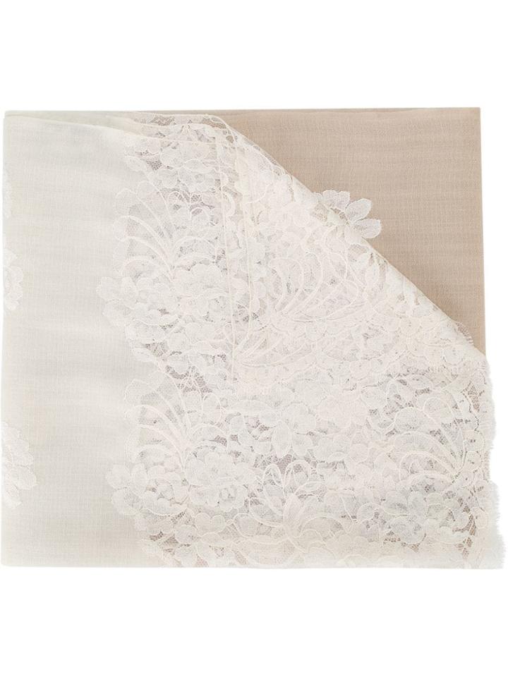 Janavi Lace Panel Scarf - Neutrals