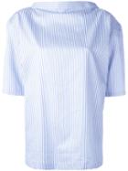 Comme Des Garçons Shirt Boys Pinstripe Blouse, Women's, Size: Medium, Blue, Cotton