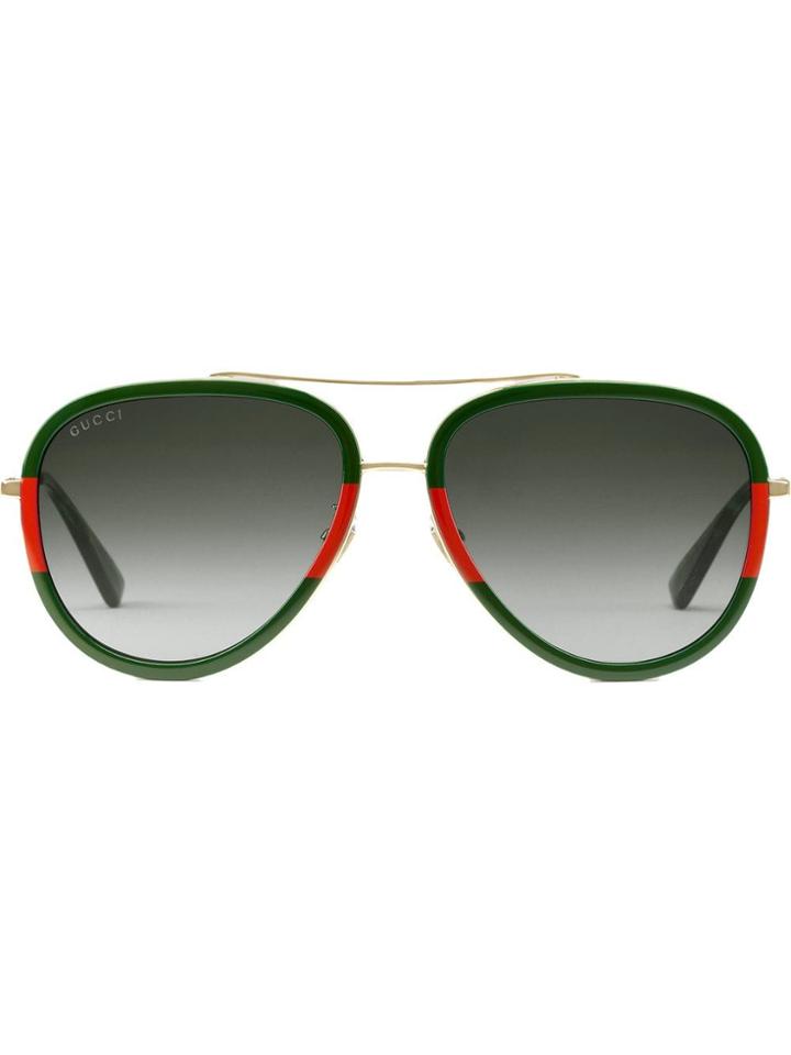 Gucci Eyewear Occhiali Da Sole Aviator In Metallo - Metallic