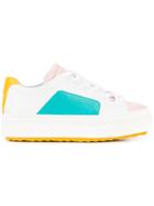 Pierre Hardy Colourblock Lace-up Sneakers - White