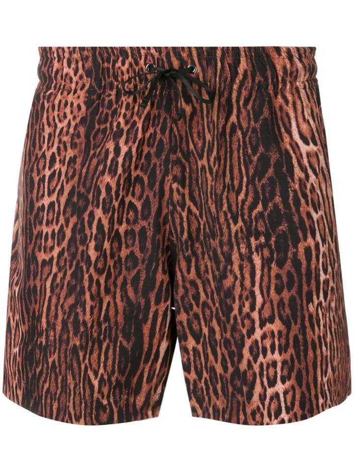 Amiri Leopard Swim Shorts - Brown