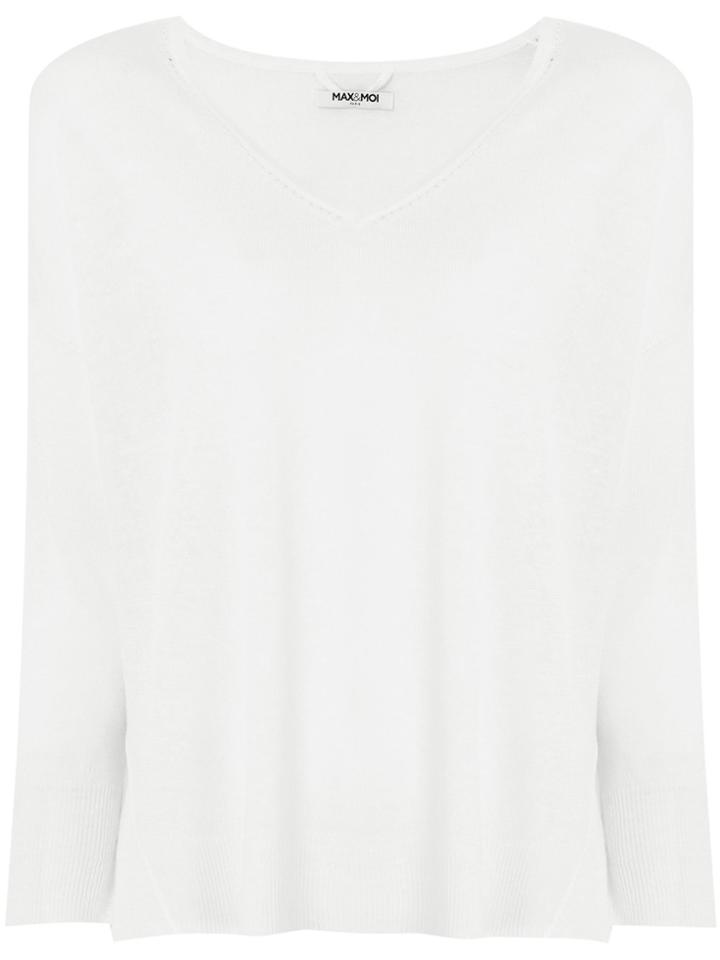 Max & Moi Fine Knit Top - White