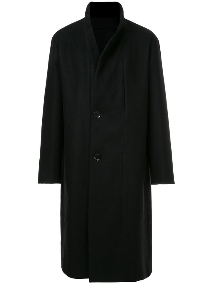 Lemaire Double Breasted Coat - Black