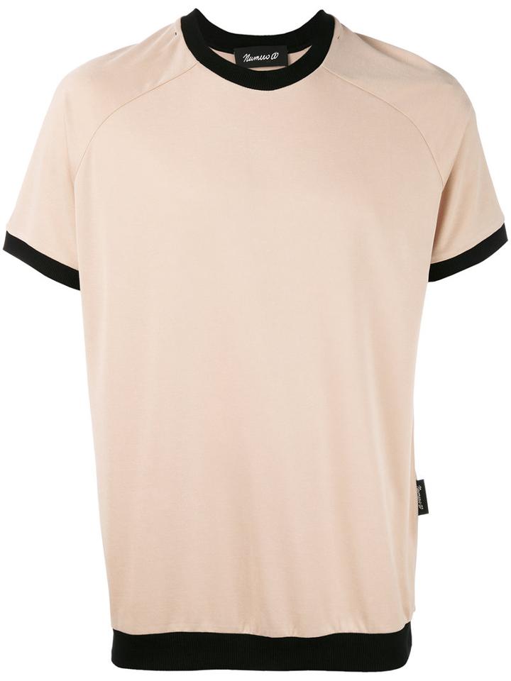Numero00 - Contrast Trim T-shirt - Men - Polyester/modal - S, Nude/neutrals, Polyester/modal