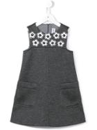 Simonetta Appliqué Detail Flower Dress, Girl's, Size: 6 Yrs, Grey