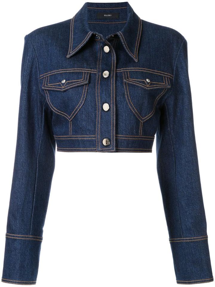Ellery Shevall Panelled Denim Jacket - Blue