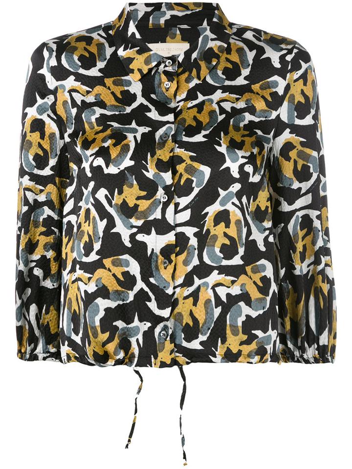 L'autre Chose - Printed Shirt - Women - Silk - 40, Black, Silk