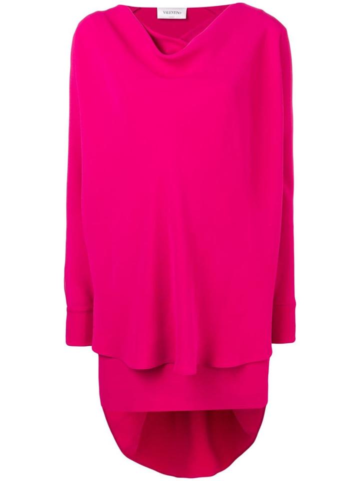 Valentino Cape Mini Dress - Pink & Purple