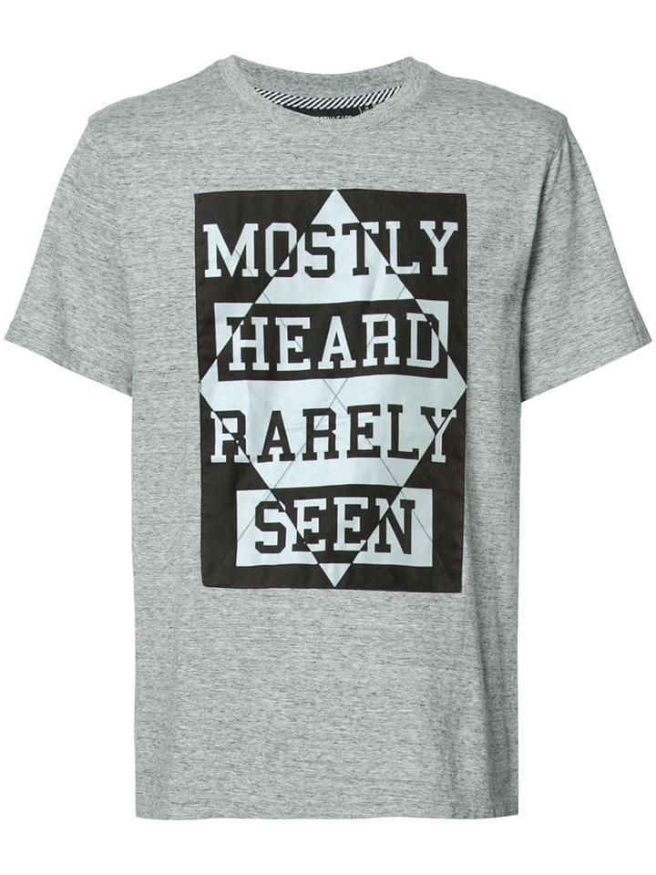 Mostly Heard Rarely Seen Logo Print T-shirt, Men's, Size: Large, Grey, Cotton