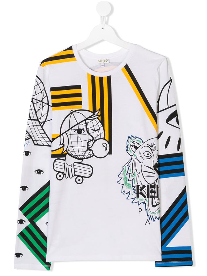 Kenzo Kids Teen Multi Icon T-shirt - White