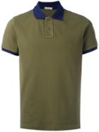 Moncler Contrast Collar Polo Shirt, Men's, Size: Xxl, Green, Cotton