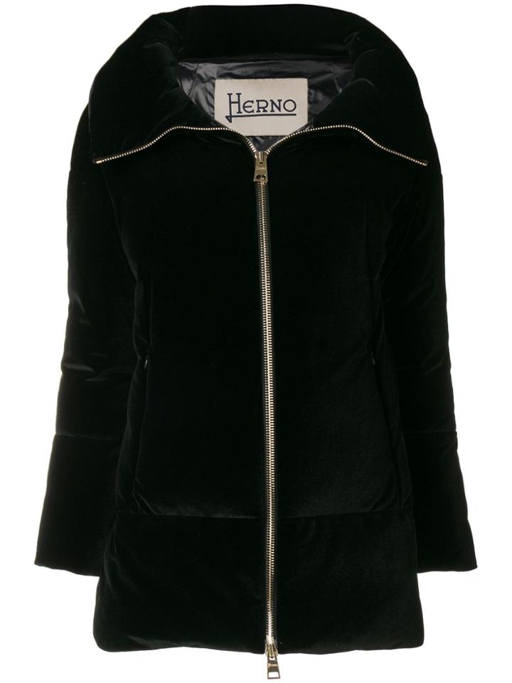 Herno Velvet Padded Jacket - Black