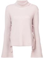 Mcguire Denim Tie Detail Turtleneck Sweater - Nude & Neutrals