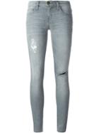 Current/elliott Distressed Skinny Jeans, Women's, Size: 26, Grey, Cotton/polyester/spandex/elastane