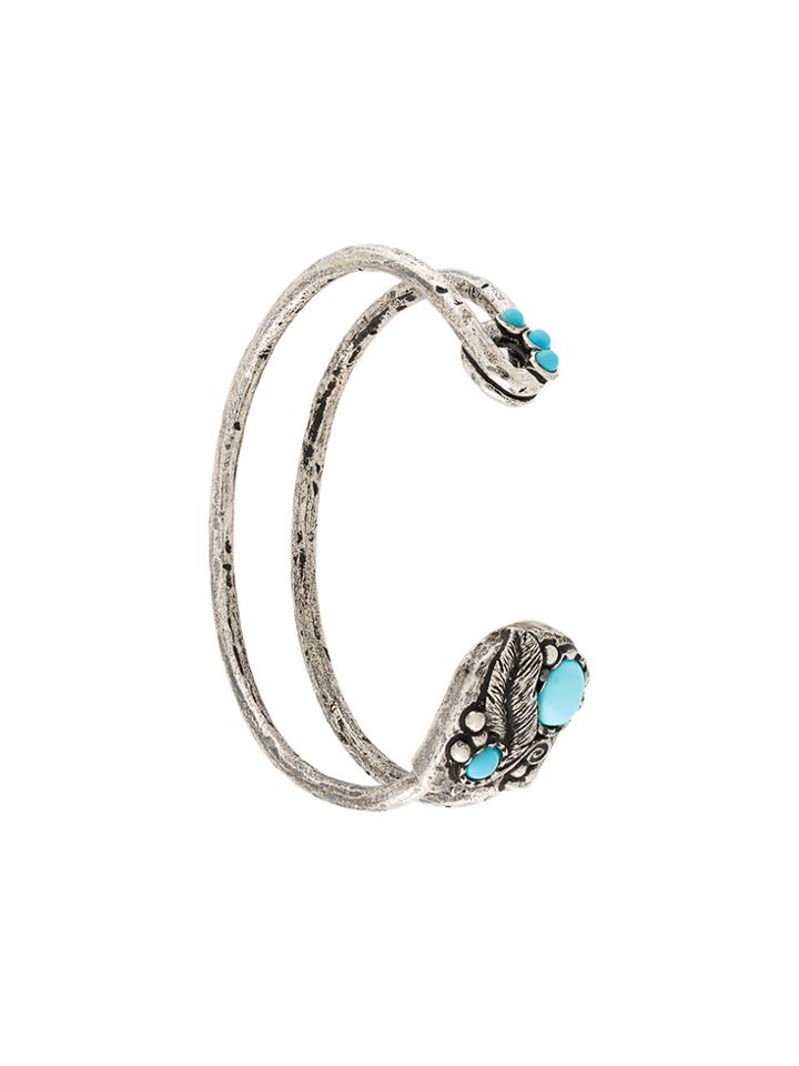 Eleventy Embellished Open Cuff - Metallic