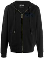 Versace Jeans Couture Logo Detail Zipped Hoodie - Black
