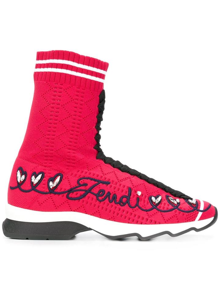 Fendi Knee-high 'sock' Sneakers - Red