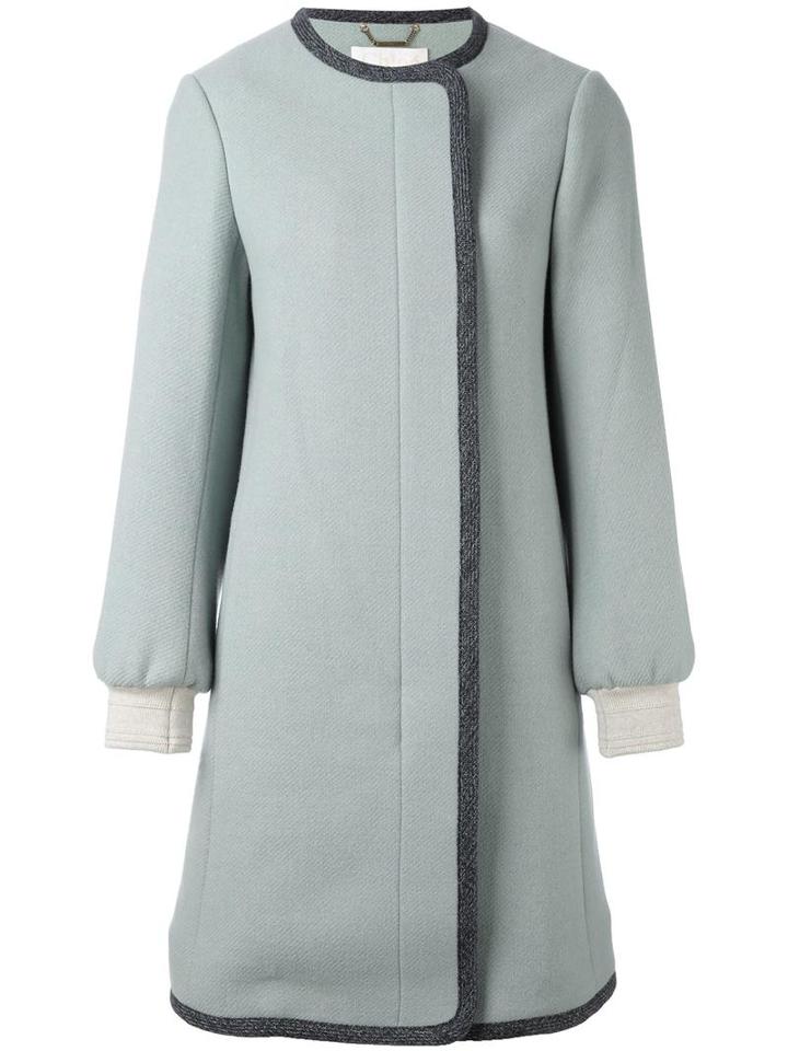 Chloé Slim Fit Coat, Women's, Size: 38, Green, Virgin Wool/polyamide/viscose/cotton