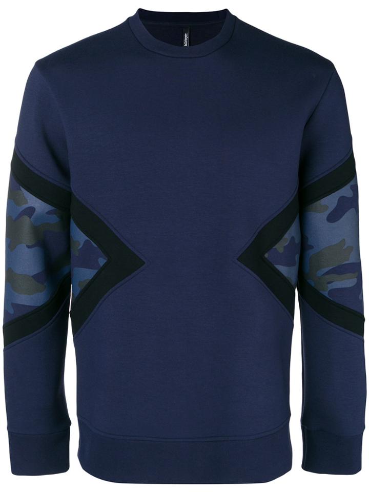 Neil Barrett Camouflage Insert Sweatshirt - Blue
