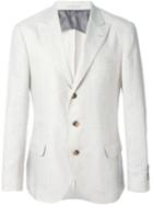 Brunello Cucinelli Peaked Lapel Blazer, Men's, Size: 52, Nude/neutrals, Linen/flax/cupro