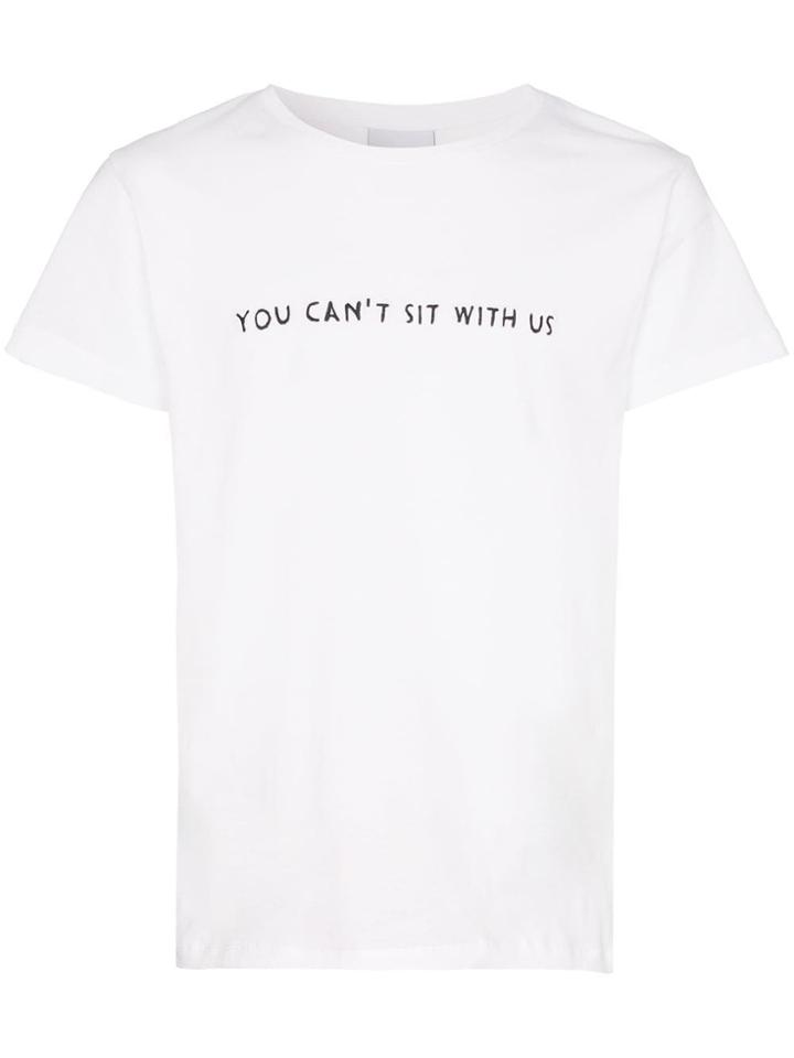 Nasaseasons You Can't Sit Embroidered Cotton T-shirt - White