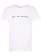 Nasaseasons You Can't Sit Embroidered Cotton T-shirt - White