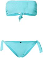 Fisico Cable Detail Strapless Bikini - Blue