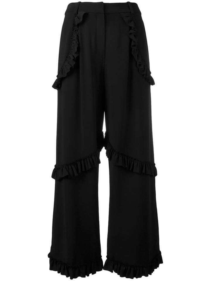 Simone Rocha Rouched Trousers, Women's, Size: 10, Black, Spandex/elastane/viscose/acetate
