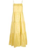 Sea Buttoned Flared Dress - Yellow