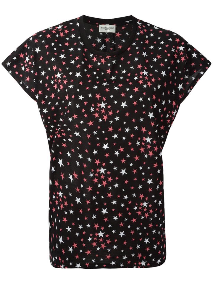 Saint Laurent Star Print T-shirt - Black