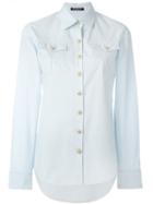 Balmain Classic Poplin Shirt, Women's, Size: 40, Blue, Cotton