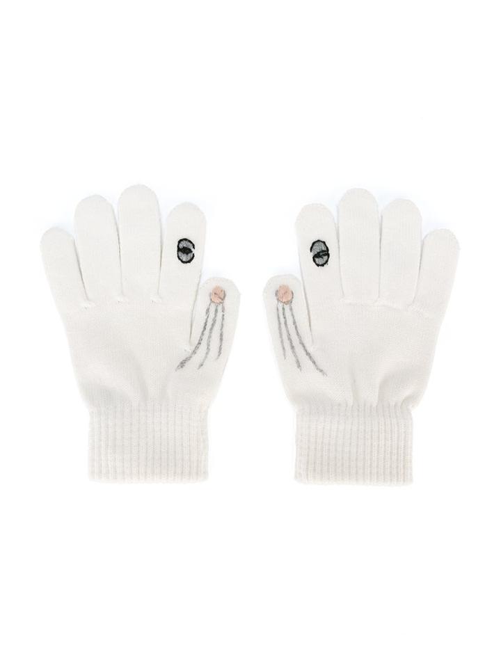 Stella Mccartney Kids 'funny' Rabbit Gloves, Girl's, Size: 14 Cm, White