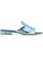 Via Roma 15 Textured Mules - Blue