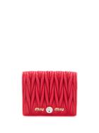 Miu Miu Matelassé Leather Wallet - Red