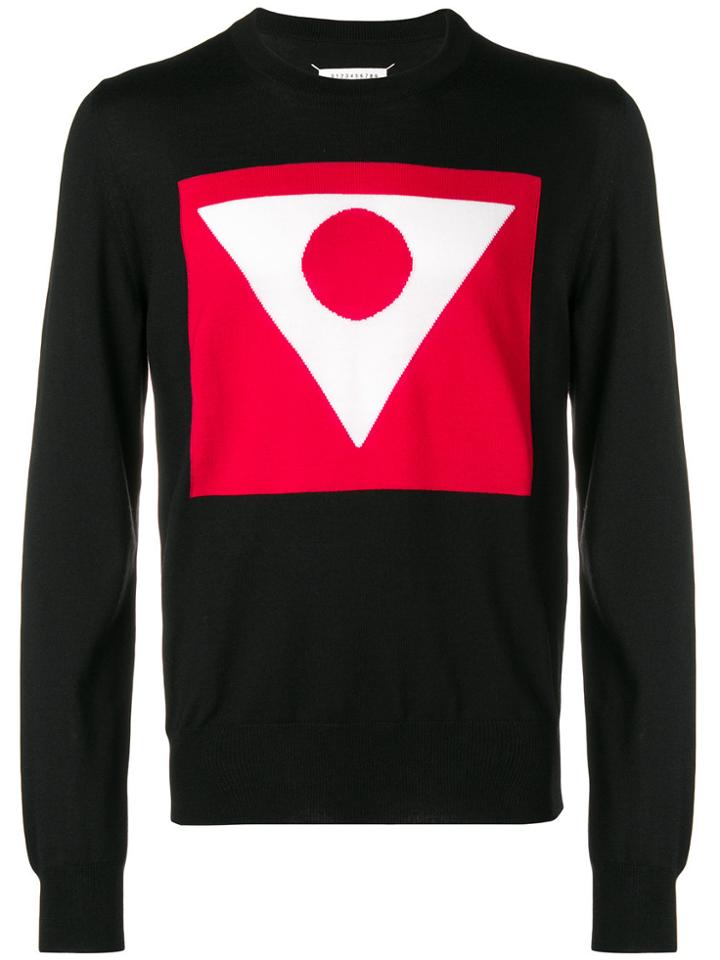 Maison Margiela Intarsia Graphic Sweater - Black