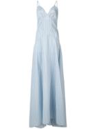 Rosie Assoulin Striped Flare Maxi Dress, Women's, Size: 0, Blue, Cotton/silk