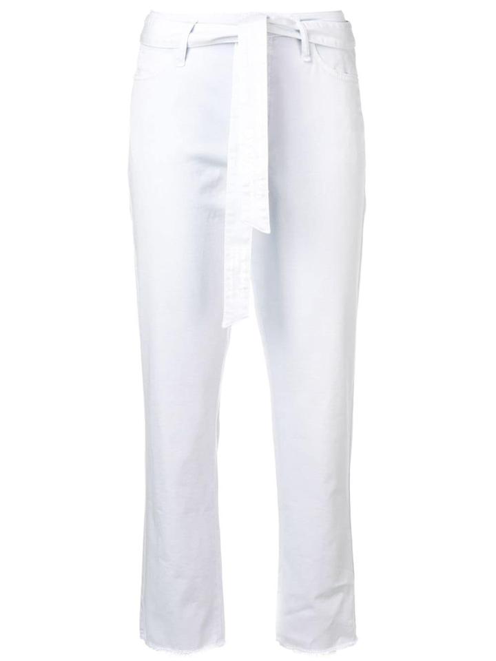 Cambio Belted Cropped Jeans - Blue