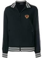 Dolce & Gabbana Zip Front Logo Patch Sports Jacket - Black