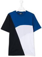 Neil Barrett Kids Colour Block T-shirt - Blue