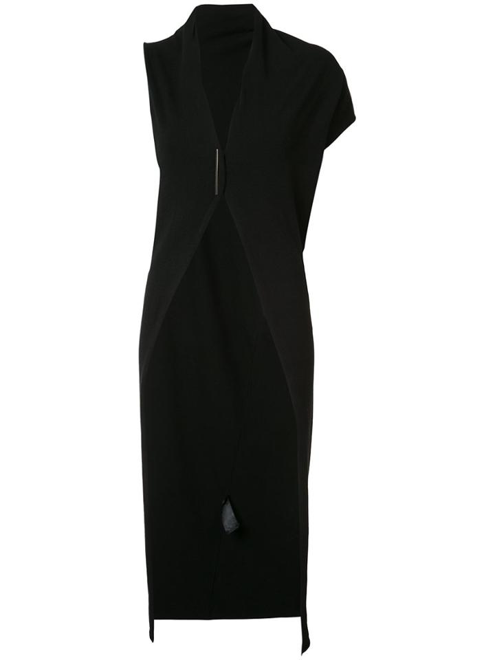 Isabel Benenato Long Asymmetric Sleeve Cardigan - Black