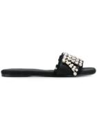Anna Baiguera Embellished Mules - Black