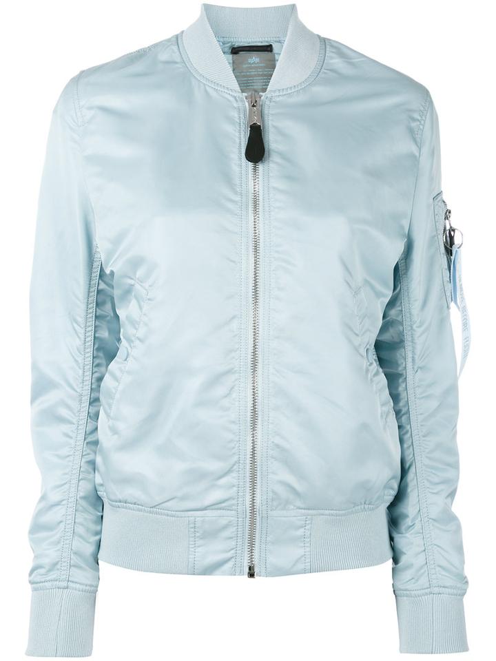 Alpha Industries - Arm Pocket Bomber Jacket - Women - Nylon - Xs, Blue, Nylon