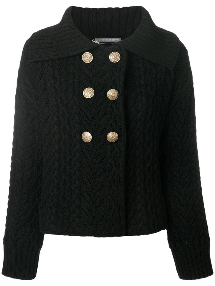 Alberta Ferretti Double Breasted Jacket - Black