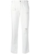 Ermanno Scervino - Floral Embroidered Jeans - Women - Cotton/polyester - 40, White, Cotton/polyester