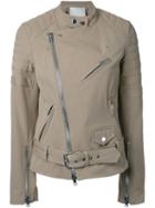 3.1 Phillip Lim Classic Biker Jacket, Women's, Size: 2, Brown, Cotton/spandex/elastane/modal