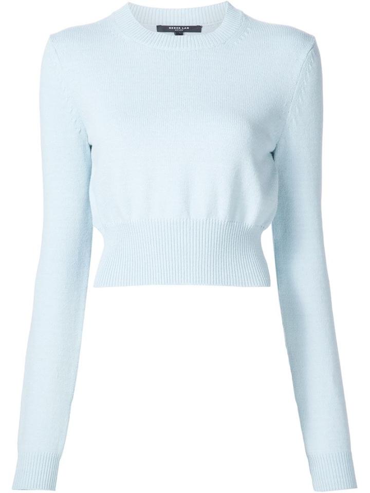 Derek Lam Cropped Sweater, Women's, Size: M, Blue, Cotton/polyamide