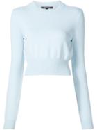 Derek Lam Cropped Sweater, Women's, Size: M, Blue, Cotton/polyamide